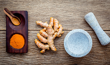 curcumin turmeric small mortar pestle